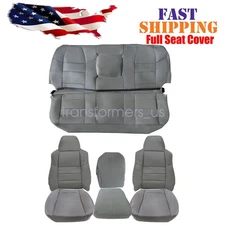 For 2002 2003-2007 Ford F250 F350 F450 F550 Lariat XLT Leather Seat Cover Gray