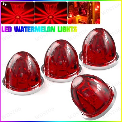 4x Red LED Watermelon Lights Multi-purpose 12V Truck Trailer Side Marker Light