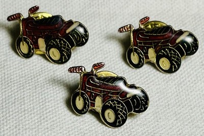 Lot of 3 Vintage ATV Off-Road Quad Bike Enamel Lapel Pin 4-Wheeler 3-Wheeler