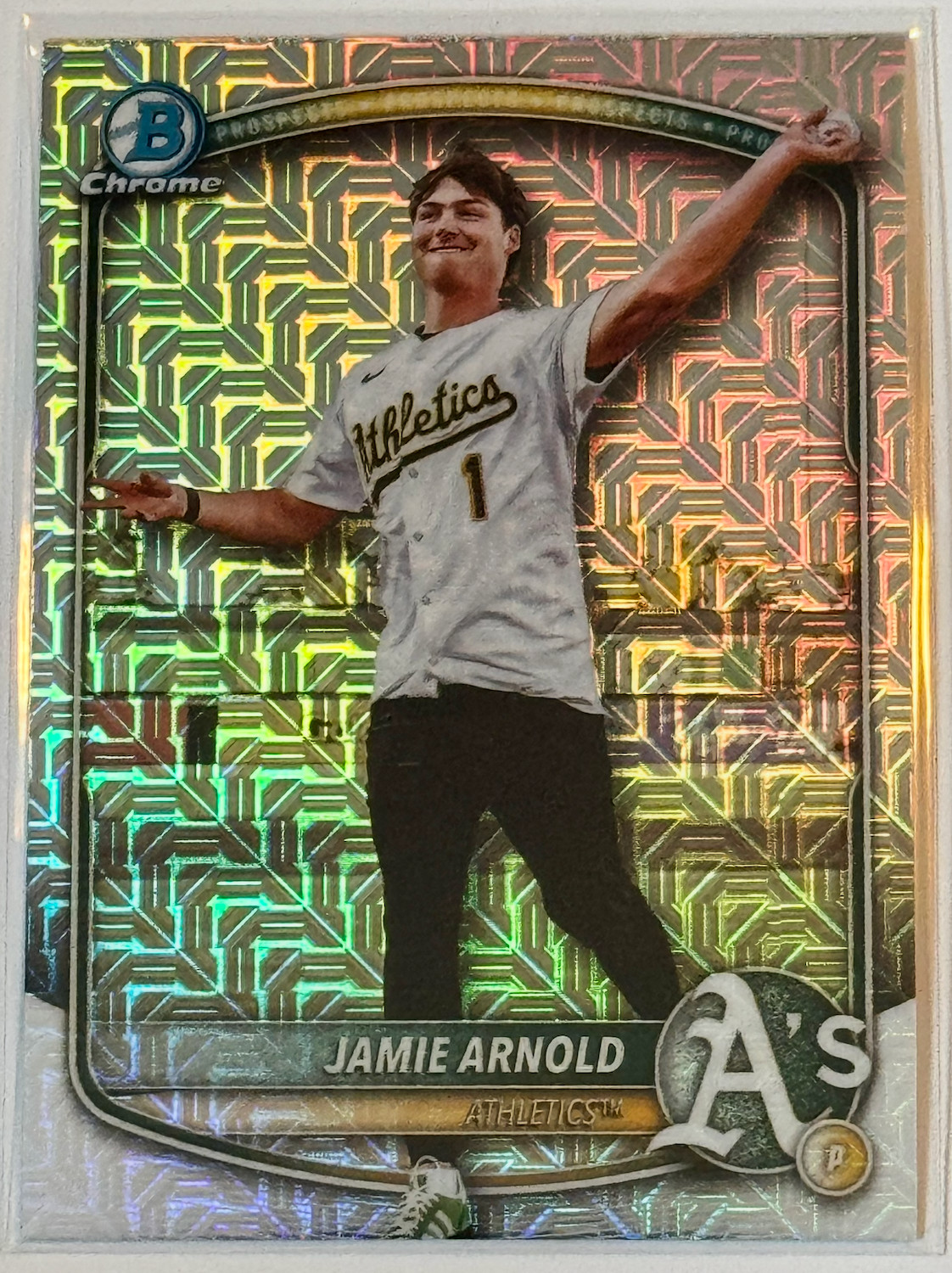 2025 Bowman Draft Chrome JAMIE ARNOLD Mojo Image Variation #BDC-30, Athletics