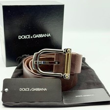 Dolce&Gabbana Men Belt Gold Silver Color Hardware With Box Good condition Luxury