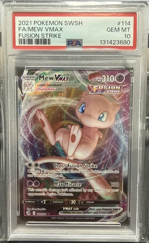 2021 Pokemon Mew VMAX 114/264 Swsh08: Fusion Strike Holo PSA 10
