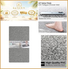 Shower Mat Non Slip Extra Thick 0.6 Inch PVC Loofah Drainage Quick Dry Bath Tub
