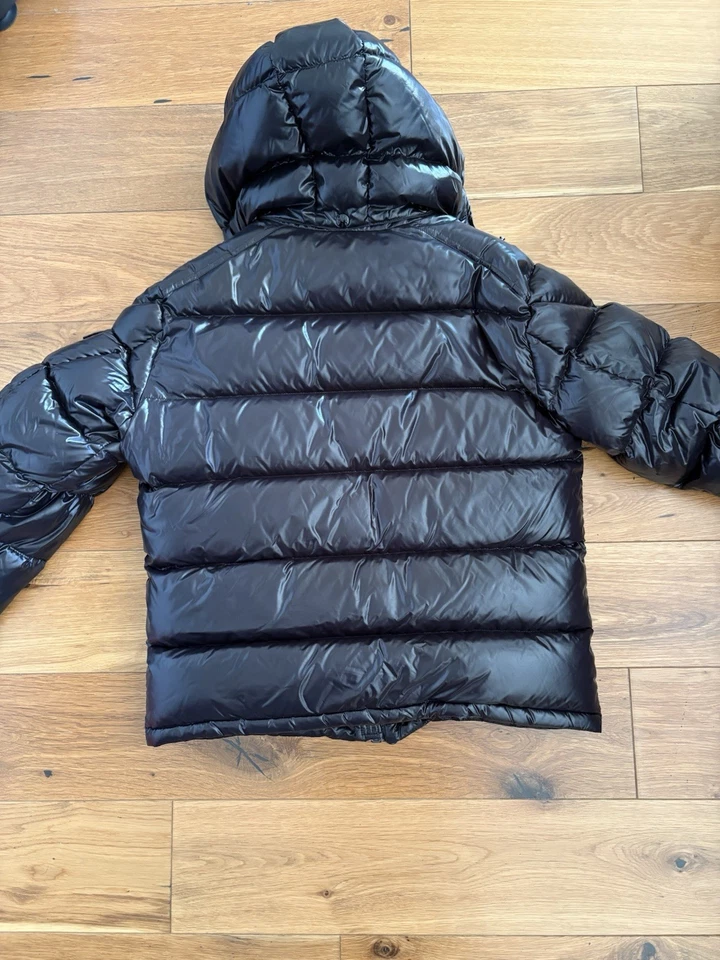 Moncler Maya Giubbotto Men's Black Hooded Down Puffer Jacket Full Zip Size 2, photo 4 of 5
