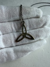 Vintage Irish Sterling Silver Celtic Trinity Knot Pendant Necklace J.O&rsquo;N Eire