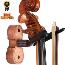 Violin Hanger Wall Mount with Bow Holder Home  Studio Sapele
