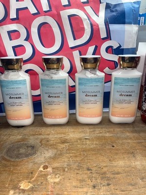 4 BATH & BODY WORKS MIDSUMMER DREAM BODY LOTION 24 HR MOISTURE 8 oz  NEW