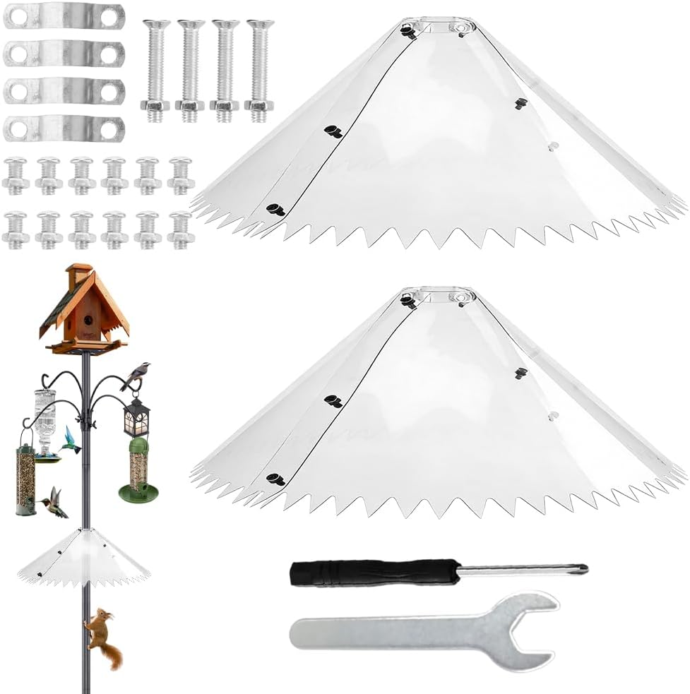 Squirrel Baffle for Bird Poles, HOVCEH 2 Pack Squirrel Deterrent for Bird Feeder