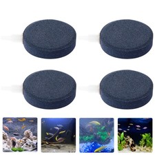 4 Pcs Grey Air Stone Disc Made Of Natural Fine Sand For Aquarium Oxygen Pump