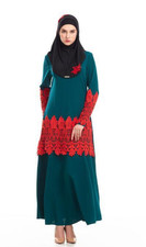 Dubai Eid Abaya Maxi Elegant Splicing Lace Robe Kaftan Fashion Dress Djellaba