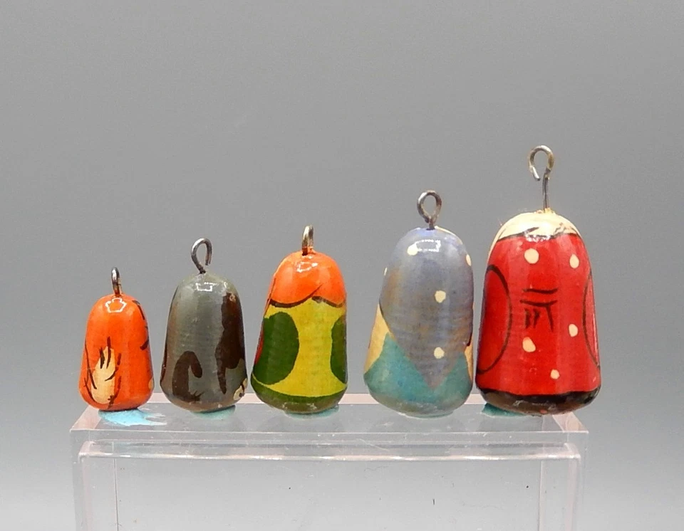 Muñeca anidadora vintage adornos navideños casa de muñecas artesanal miniatura 1:12 Foto 4 de 4