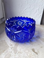 Bleikristall Schale in Kobalt blau, Konfektschale, Anbietschale,