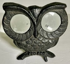 Owl Shaped Magnifying Glass 5x Vintage Cast M...