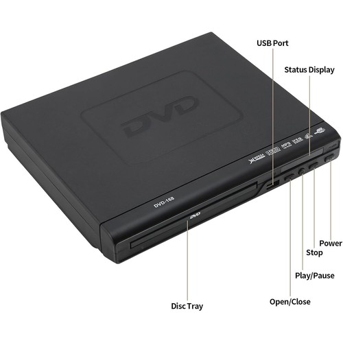 Tragbarer DVD Player CD VCD USB SVCD Player DVD Videoplayer mit Fernbedienung - Afbeelding 7 van 12