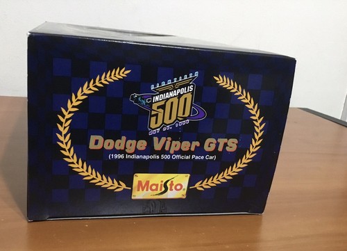 Maisto Blue Dodge Viper GTS 1996 Indianapolis 500 Pace Car 1:18 Scale - Picture 3 of 9