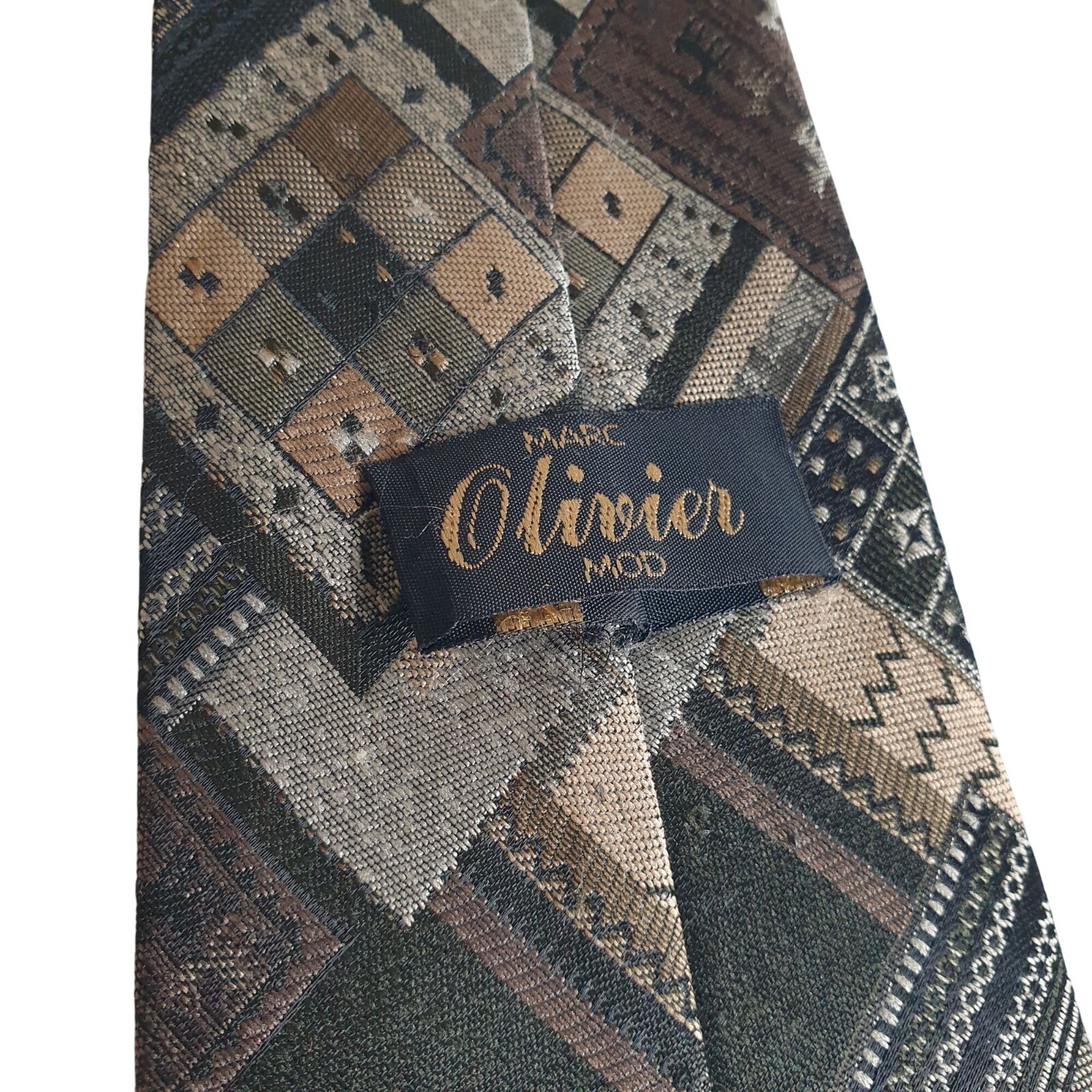 Marc Olivier Mod Geometric Patchwork Men Necktie … - image 4