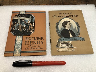Vintage 1920s Patrick Henry, Clara Barton Booklet Hancock Mutual Life Insurance