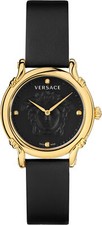 Versace VEPN00320 Safety Pin gold black Leather Women's Watch NEW 