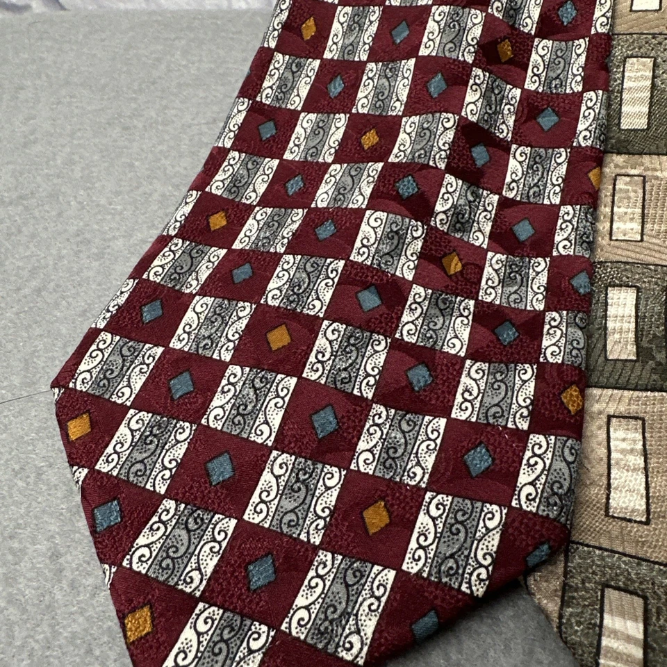 Corbata Alexander Lloyd Seda 4" Corbata Art Deco Abstracta Geométrica Italia LOTE DE 4 Foto 2 de 4