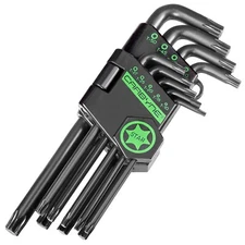 Carbyne 9-Piece Long Arm Torx Wrench Set (Torx Key Set/Star Wrench Set)