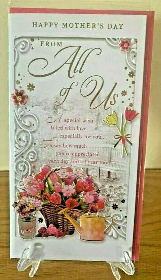 Mothers Day Cards - From All Of Us - Foil & Embossed Finish