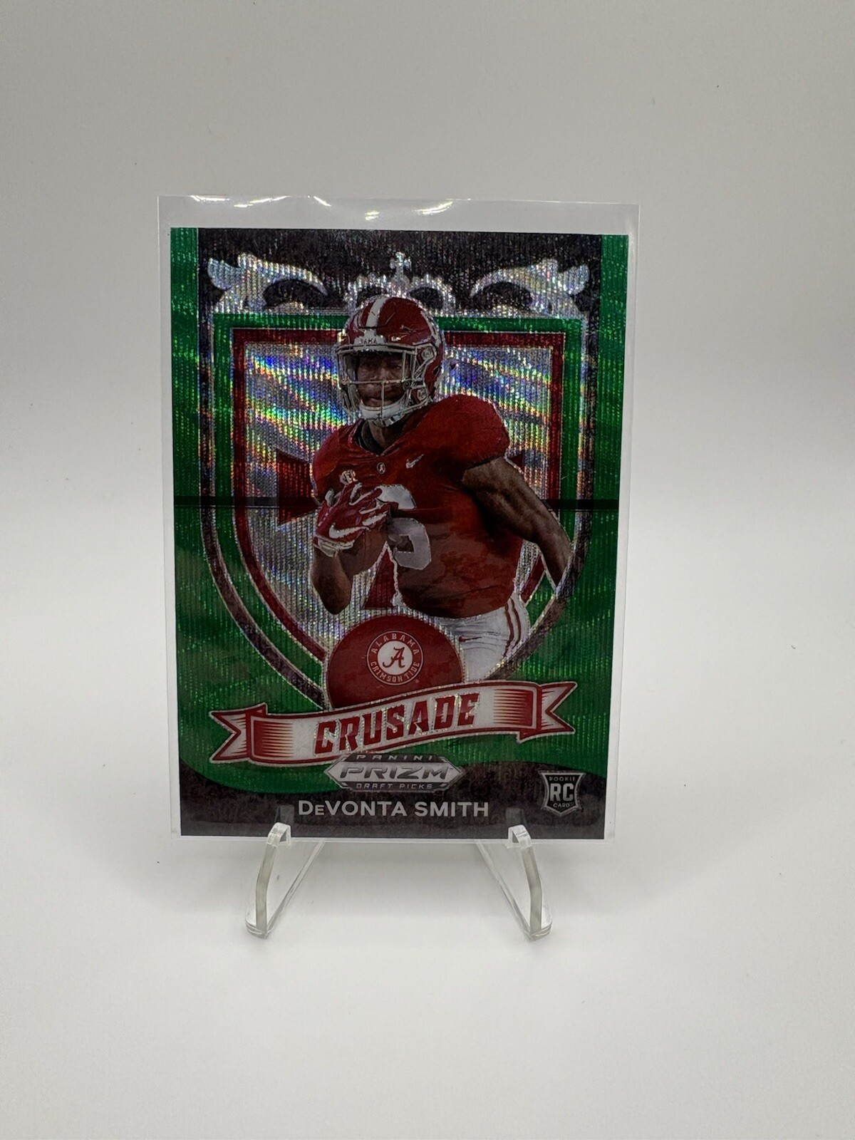 2021 Panini Prizm Draft Picks - Crusade Green Prizm #165 Devonta Smith (RC) Bama