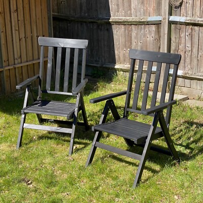IKEA ÄNGSÖ Outdoor folding reclining chairs 20448, black UK