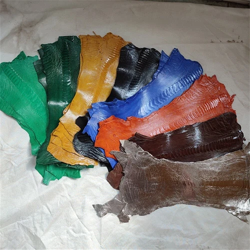 100% echte Straußenbeine Lederhaut Lederhaut Echtleder DIY schwarze Farbe - Bild 2 von 24