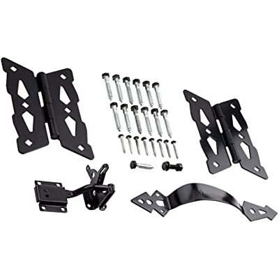 National Hardware Decorative Butterfly Hinges – Black Plated Steel, 2-Pack – For Gates, Sheds, Outdoor Use – Includes Mounting Hardware