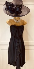 Coast UK 8/10 Black Ruched Silk Strapless Special Occasion Short Evening Dress