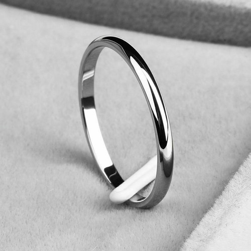 Größe Stahl dünner Ring für Band stapelbar Damen 44995 Edelstahl Geschenk einfach Mädchen - Bild 6 von 13