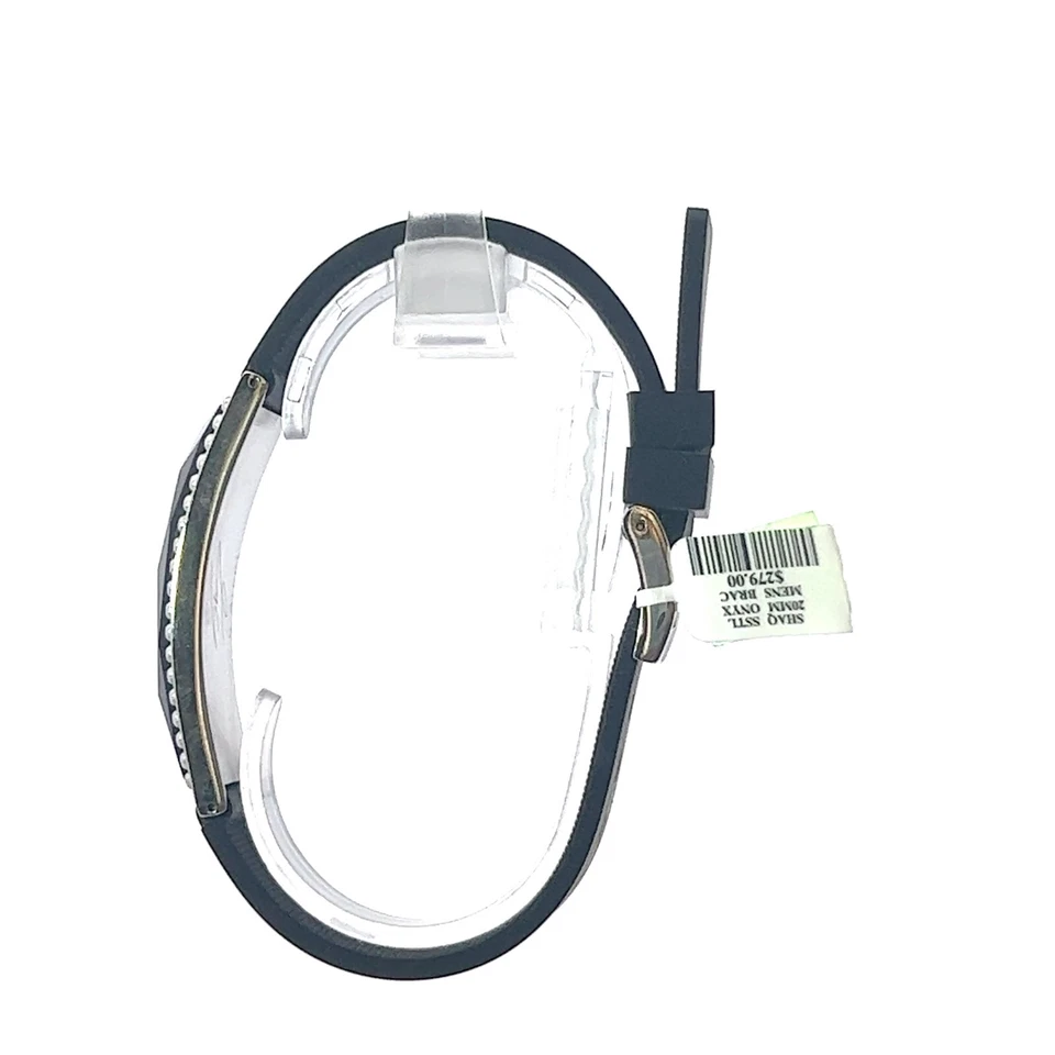 Shaquille O'Neal 20 毫米不锈钢黑色玛瑙橡胶黑色表带手链 — 第 2/4 张图片