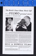 1932 Bell  Howell Filmo Movie Camera  Projector -Vintage PRINT AD