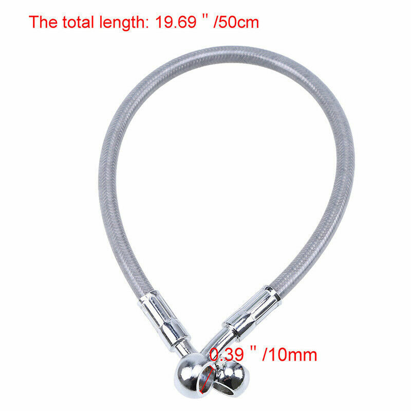 Motoforti 170cm 66.93" 10mm Motorcycle Braided Brake Clutch Oil Hoses Line Pipe Clutch Throttle Gas Line Fuel Pipe Silver Tone For ATV Dirt Bike Lo-Lasti - Foto 4