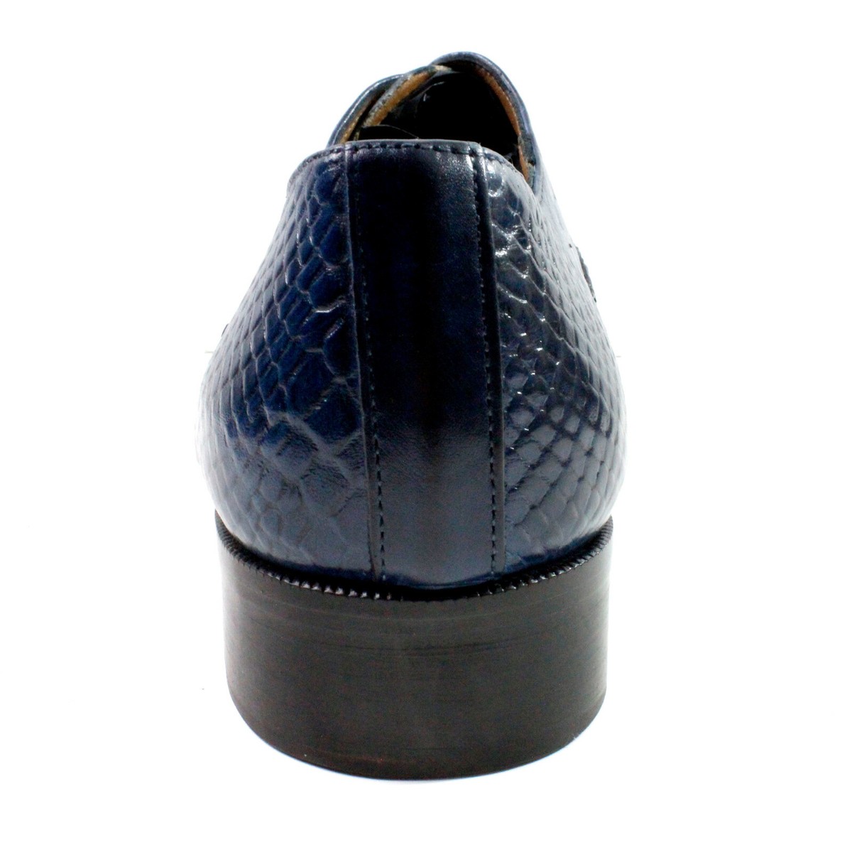 George Navy Blue Crocodile Printed Calfskin Oxford IVAN TROY/George Navy Crocodile Print Italian Men main image 3