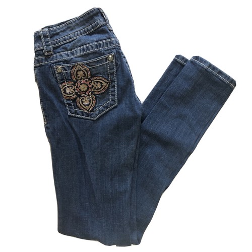 MISS ME Jeans Embroidered Straight Leg 