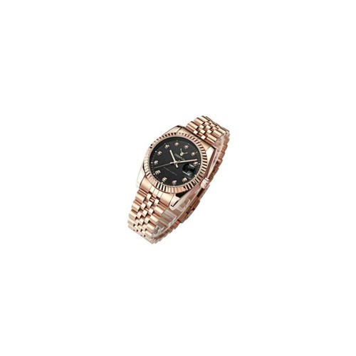 Ladies Watch Rose Gold Black Women Woman Watches Two Tone Present UK Stock - Picture 3 of 5