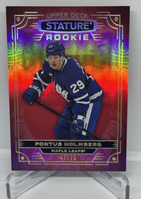 2022-23 Upper Deck Stature Pontus Holmberg Red Parallel Rookie Card /75 Leafs