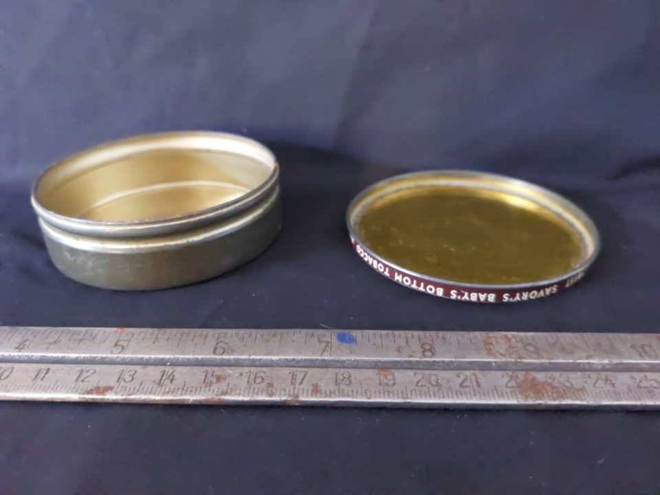 Antique & Vintage tins. Tin box ornamental collectable Baby's Bottom