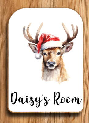 Personalisiertes Türschild Weihnachten Hirsch Hirsch - Kinderzimmer - individuelles Namensschild