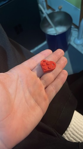 PORTACHIAVI CUORE LEGO PER COPPIE, LEGO HEART KEYCHAIN FOR COUPLE 3D PRINT DOM3D - Foto 7 di 7