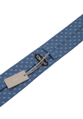 New TOM FORD Patterned Blue Tie In Silk - Picture 2 of 2