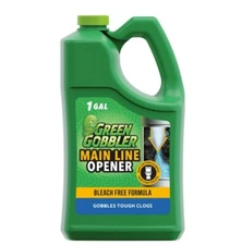 Green Gobbler Main Line Drain Opener and Clog Remover Liquid, Bleach-Free  1 Gal