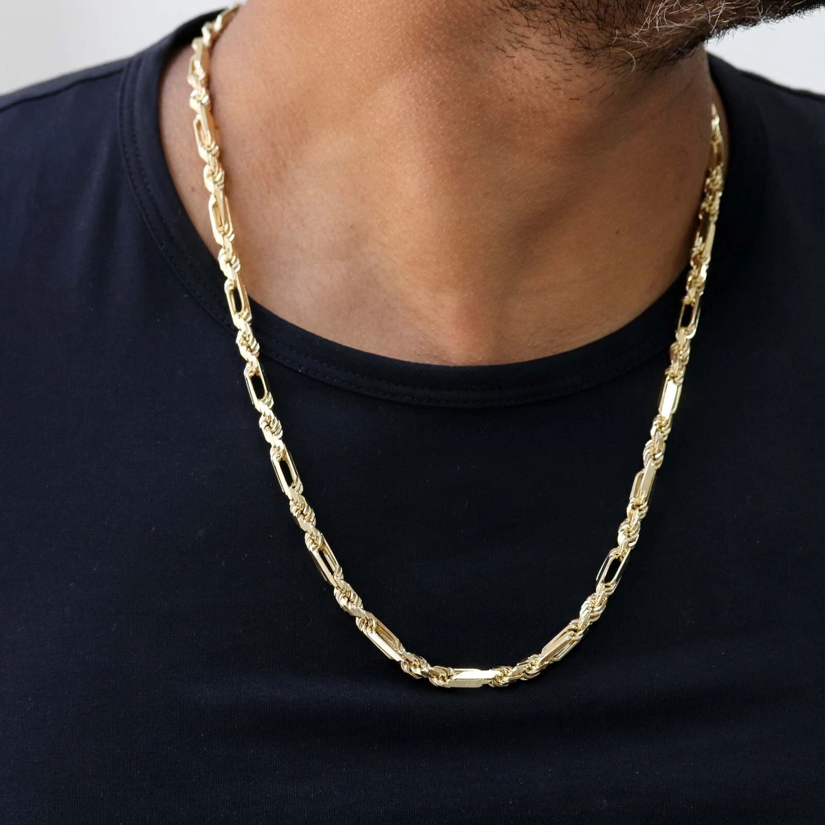 14K Yellow Gold 9mm Milano Rope Chain Men s Necklace 22