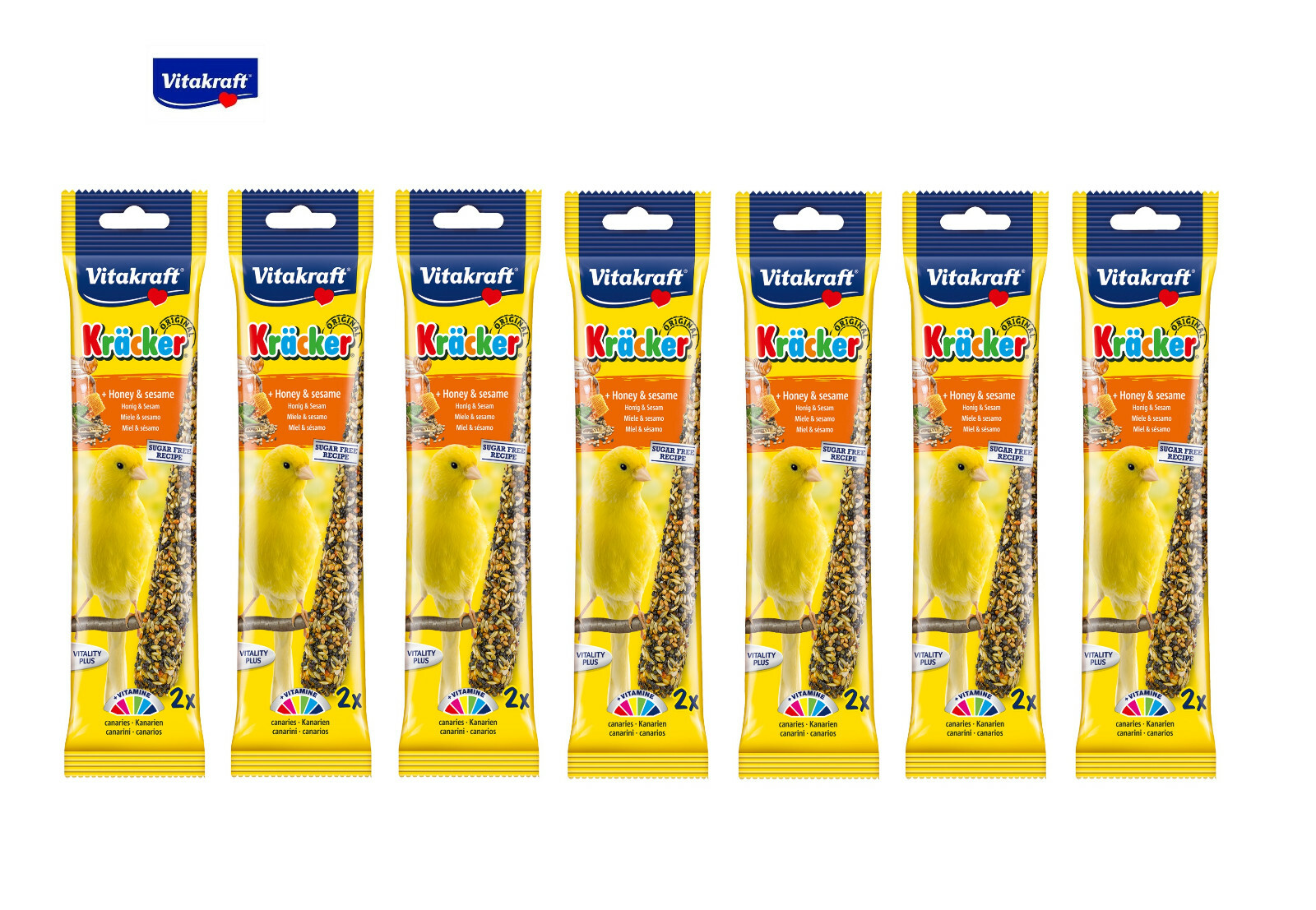 VITAKRAFT HANGING CANARY HONEY & SESAME CAGE SEED TREAT STICKS 7 X 2 PACK 21104