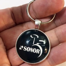 Sonor Drum Necklace Key Chain Cufflinks Ring Earrings Tie Clip Drummer Jewelry
