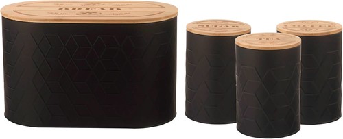 4PCs Kitchen Food Storage Canister Tin Set Bamboo Lid Bin Tea Coffee Sugar Jar - Picture 18 of 22