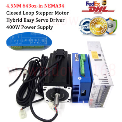 400W Supply Closed-loop Stepper Motor Nema34 4.5Nm Hybrid Servo Driver Laser Set