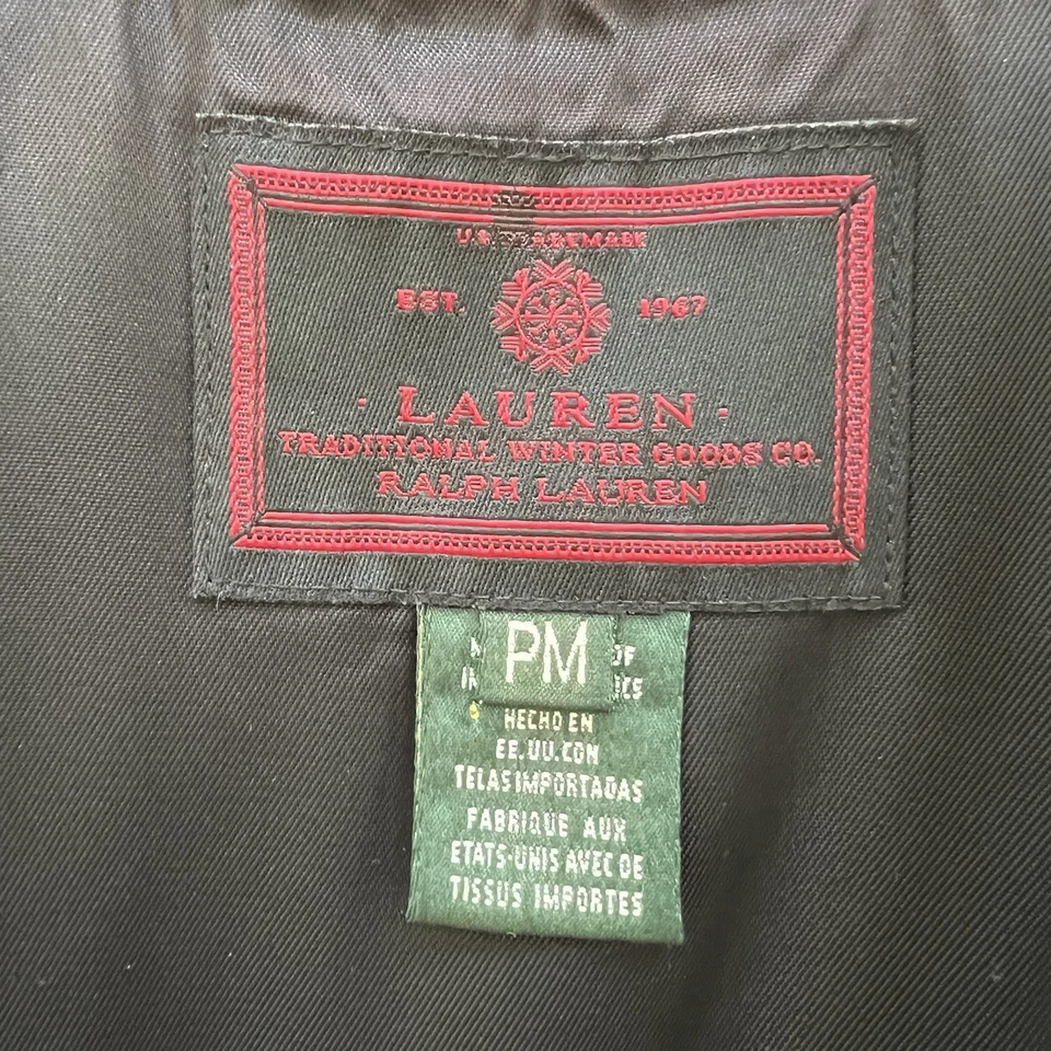 LAUREN Ralph Lauren Elegant Black FAUX FUR Fully Lined Zip Up VEST PM - Image 2 of 4