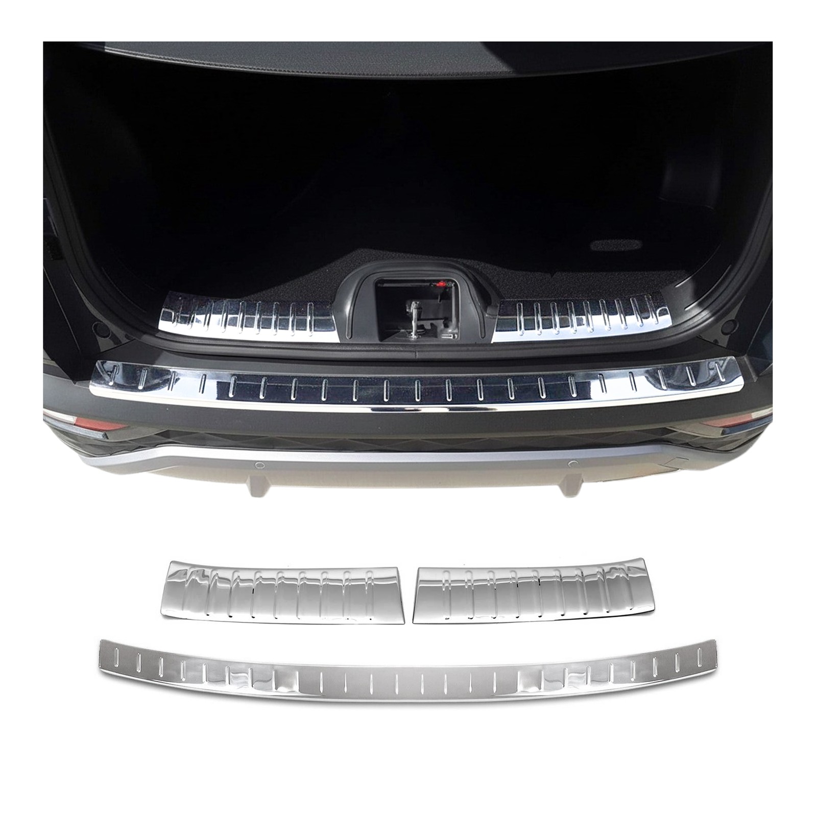 Seuil de coffre Hyundai Tucson 2021-2025 de protection arrière en acier inox miroir